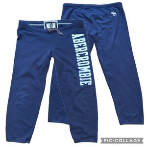Abercrombie Y2K Low Rise Logo Moose Sweatpants Cropped Jogger